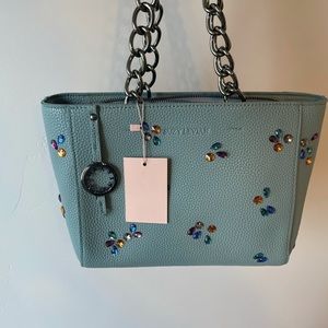 LeVian Pebbled Faux Leather Rhinestone Bag